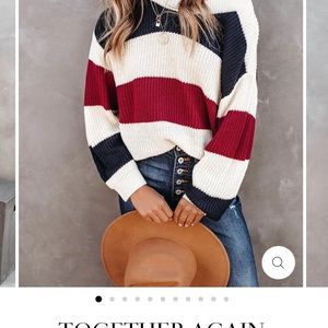 *SOLD* Together Again Striped Knit Sweater